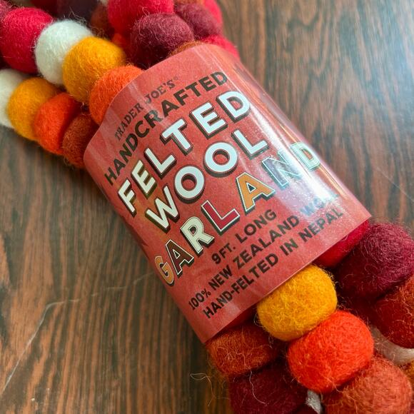 Trader Joe’s Felted Wool Garland, Handcrafted, Fall Seasonal Thanksgiving Colors - Picture 2 of 8